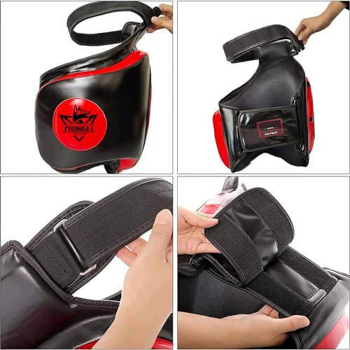 Groin & Thigh Guard Set for Muay Thai/MMA - 10cm Shock Absorption Pads | Adjustable Straps & Multi-Layer Protection (23.6in)