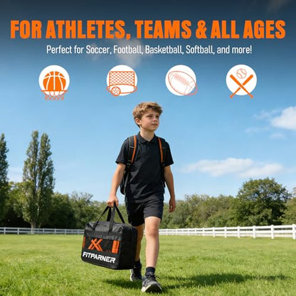 Agility Ladder, Soccer Football Training Equipment Set - 20ft Speed Ladder, 4 Hurdles,Parachute, 12 Cones & Jump Rope | Agility & Speed Training for Kids Youth Adults,Basketball & Football Accessories - color: Orange