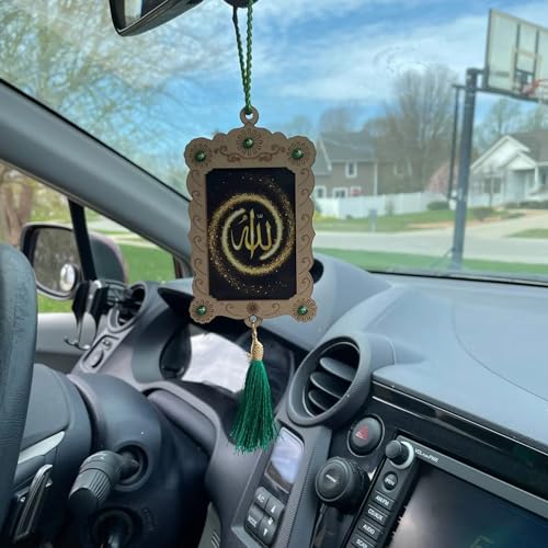 LoveNspire Islamic Car Hanging Ornament Allah Hangers Ornament Photo Frame Allah Muhammad Islamic Ramadan Eid GiftDecor Hanging Charm Decor Accessories (Pack of 1)