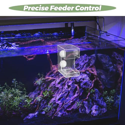 Mipcase Automatic Fish Feeder Tube for Aquarium Tank Acrylic Floating Fish Food Dispenser with Holder Anti-Scattering Sinking Feeding Device for Shrimp Supplies