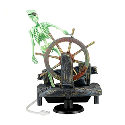 Action-Aquarium Skeleton Pirate Captain Ornament Fish Tank Landscape Decoration