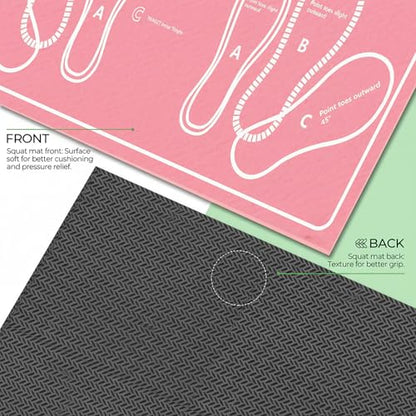 Squat Mat with Foot Position,Non-Slip Workout Mat for Squat & Leg Exercises - color: Pink