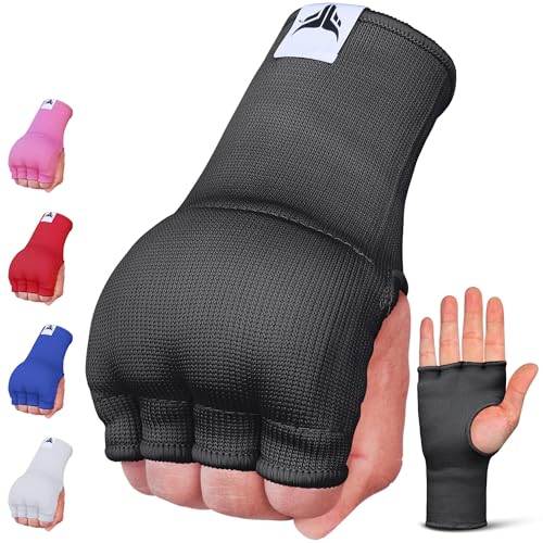 Mytra Fusion Inner Gloves Elastic Quick Easy Gel Padded Boxing Hand Wraps for Men & Women Boxing Wraps for MMA, Muay Thai, Kickboxing, Punching and Martial Arts - size: Large-X-Large