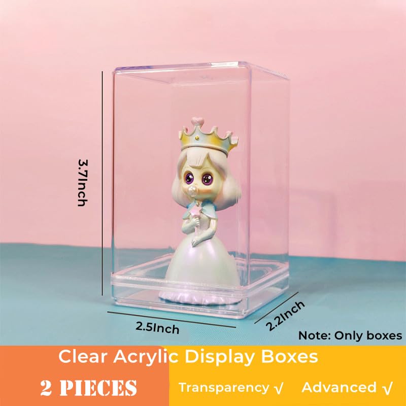Small Acrylic Box, Clear Display Box with Lid Plastic Square Cube Clear Candy Box for Birthday Party Favor - size: 3.8 x 2.6 x 2.2 Inch