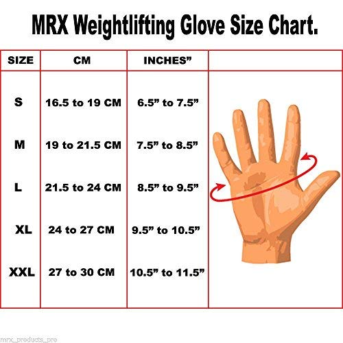 MRX Weight Lifting Pro Level Gloves with 18 Inches Long Wrist Strap Gym Workout Exercise & Fitness in - color: Black Grey, size: Large