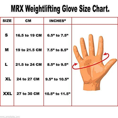MRX Weight Lifting Pro Level Gloves with 18 Inches Long Wrist Strap Gym Workout Exercise & Fitness in - color: Black Grey, size: Large
