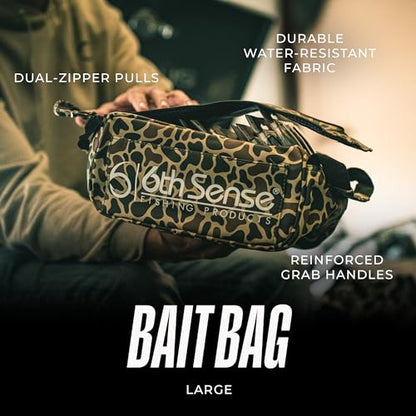 6th Sense – Bait Bag – Soft Plastic Storage Bag – Holds 15 to 20 Packs – Tackle Organizer – Clear Label Window - color: Clear
