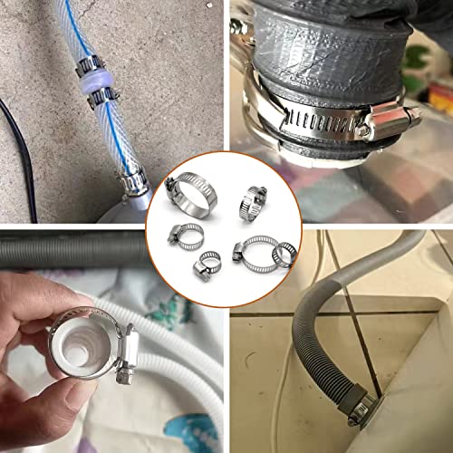 Hose Clamp 1 Inch, 80 Pack Stainless Steel Hose Clamps Worm Gear fuel line pipe clamps, 19-29mm (1 Inch) - size: 19-29mm (1inch)