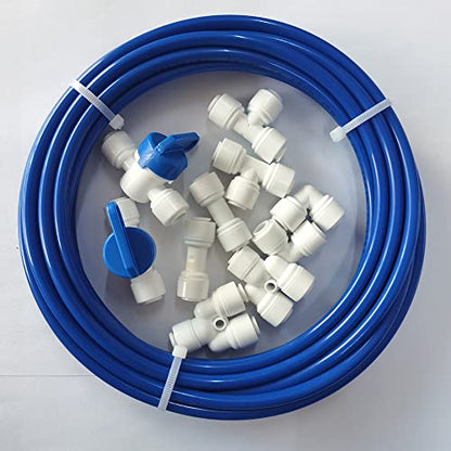 Malida 1/4 inch O.D. Length 32.8ft(10 meters) RO Water Tubing, Hose Pipe for RO Water purifiers System,+ 1/4 O.D quick connector 10pcs
