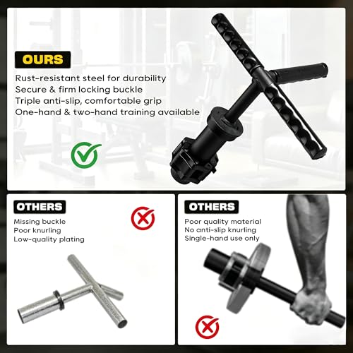 Strong Arm Forearm Trainer & Wrist Strengthener, Adjustable Alloy Steel Forearm Bar Grip Trainer with Non-Slip Handle & Clamp, Portable Forearm Exerciser for Home Office Gym