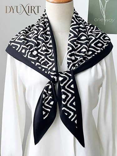 Triangle Shawls Scarf Head Hair Neck For Women Scarves Fashion Silk Feeling Lady Lightweight 51 * 23.6inch - color: K26-black Background With（51*23.6inch）