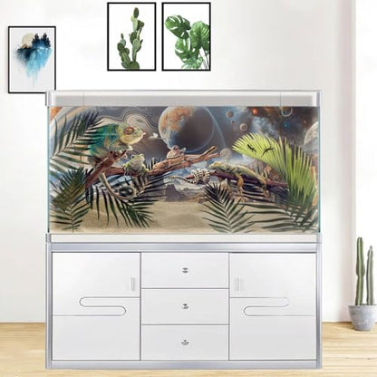 30X12IN Cosmic Spaceterrarium Background, Cool Parallel Space Themed Aquarium Reptile Habitat Background, Aquarium Background with 10EVA Double-Sided Tape - color: space02, size: 30X12in/75X30cm