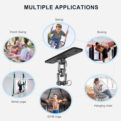 Kipika Heavy Bag Hanger Wall Mount Punching, Rotatable Heavy Duty Boxing Bag Bracket for Home Gym Indoor, Adjustable Length for Kickboxing Bag, Muay Thai Bag,Speed Bag - color: ‎A-Black