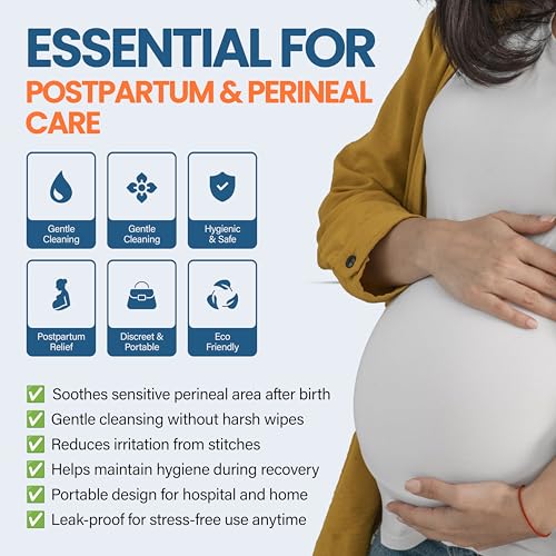 BumBum Expandable Bidet Bottle | Portable Handheld Travel Bidet for Freshness | Hygiene & Postpartum Care, Leak-Proof Design for Perineal Care | Ideal for Travel & Outdoor, 300ML Capacity - Black
