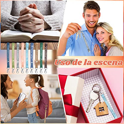 45 PCS Christian Keychains Bulk - color: Spanish