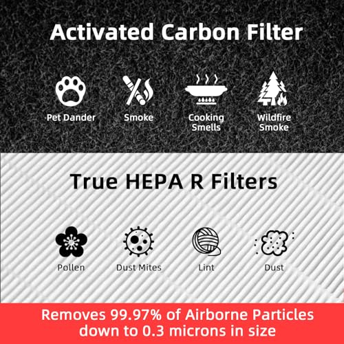 HPA300 Replacement Filters for Honeywell HPA300 Series Air Purifier, HPA300, HPA304, HPA3300, HPA5300, HPA5350, HPA8350,Replace HRF-R3 (6 R Filters and 8 Pre-cut A Carbon Pre-filter) by APPLIANCEMATES - style: 6 Ture HEPA R + 8 A Carbon Pre-Filter