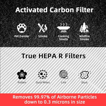 HPA300 Replacement Filters for Honeywell HPA300 Series Air Purifier, HPA300, HPA304, HPA3300, HPA5300, HPA5350, HPA8350,Replace HRF-R3 (6 R Filters and 8 Pre-cut A Carbon Pre-filter) by APPLIANCEMATES - style: 6 Ture HEPA R + 8 A Carbon Pre-Filter