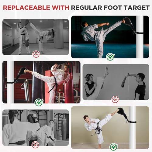 Seenelling Taekwondo Kick Pads Boxing Pads Taekwondo Karate Sparring Gear Boxing Paddles Kicking Targets Martial Arts Training Equipment with Mounting Bracket for Youth Men - color: Black, size: 1 Kicking Target