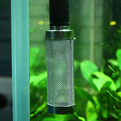 NACX 2Pcs Aquarium Fish/Shrimp Mesh Net Filter Guard，Fish Tank Intake Strainer Pre-Filter Cover Stainless Steel (11mm ID) - size: 11mm
