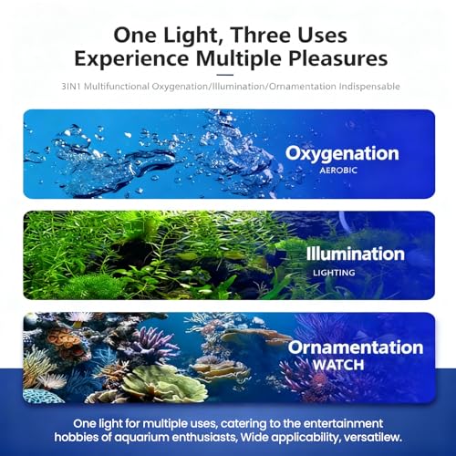 Bubble Fish Tank Light：Ip68 Waterproof Fish Aquarium Lights with Oxygen Boost for 12-17 inch Saltwater Freshwater Tanks -Submersible Led Lights with Remote for Aquatic Pet Plants Lovers - size: 12 inch Nanoscale Bubbles