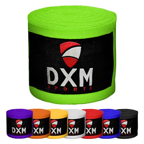 DXM SPORTS Boxing Hand Wraps Inner Gloves - 180 Inch Elasticated Thumb Loop Bandages - Kickboxing MMA Muay Thai Kickboxing Martial Arts Punching Training for Men Women - color: Green
