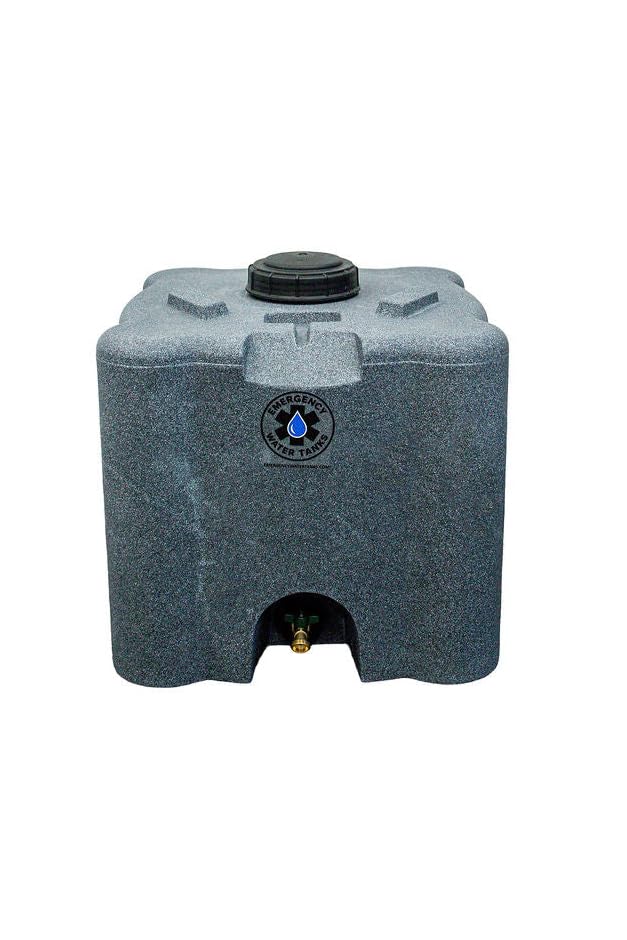 30 Gallon Stackable Emergency Water Storage Tank – Heavy-Duty Water Barrel for Long-Term Drinking Water or Preparedness (Granite) - color: Granite