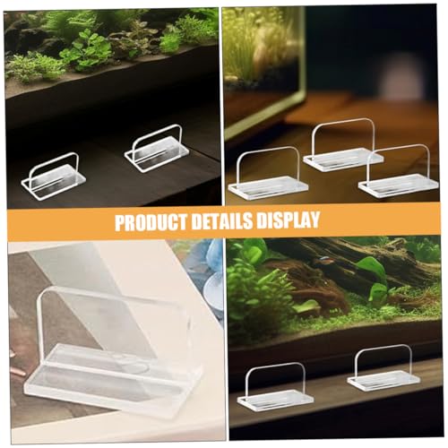 6pcs Transparent Acrylic Aquarium Lid Handles Sturdy Fish Tank Cover Handles with Stickers Rectangle Replacement for Betta Fish Tanks Versatile Aquarium Accessories