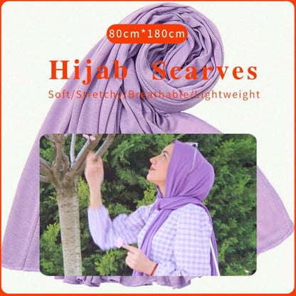 Nonbongoy Head Wraps for Black Women 71"x32" Long Soft Jersey Hijab Turban - color: 1- Light Purple Headwrap
