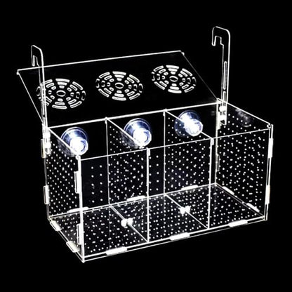 Fish Breeding Box, Acrylic Isolation Box Separator for Aquarium Hatchery Incubator with Suction Cups for Baby Fish Shrimp Clownfish (11.8 * 5.9 * 5.9 inch)