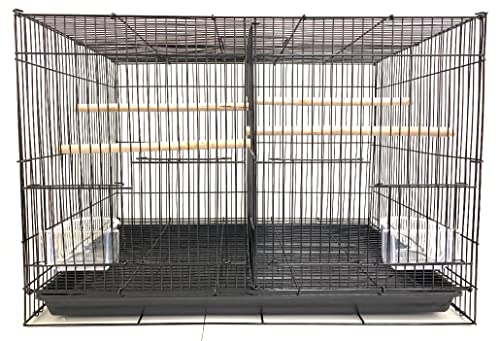 Small Breeder Breeding Cages with Center Dividers, Pack of 6, 24 x 16 x 16 H inches (24 x 16 x 16 H inches, Black) - color: Black
