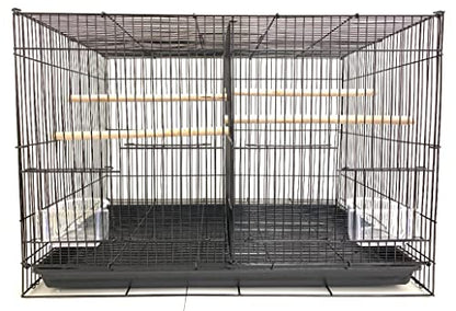 Small Breeder Breeding Cages with Center Dividers, Pack of 6, 24 x 16 x 16 H inches (24 x 16 x 16 H inches, Black) - color: Black