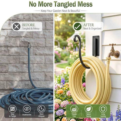 Garden Hose Holder Outside: 2 Pack Wall Mount Water Hose Holder - Heavy Duty Garden Water Hose Hanger for Outside Hose Storage - color: A-2PCs-8“