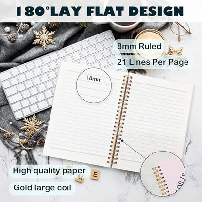 BearCake Pink Coquette Bow Christian Notebook Journal, God is Within Her She Will Not Fall Bible Journal for Women, Christian Religious Gifts for Woman, Hardcover Spiral Notebook 5.5x8.3 - color: white Bible-46:5
