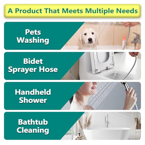 TRIPHIL Kink-free Shower Hoses, Shower Hose Extension 59 Inches for Handheld Shower Head, Hand Held Showerhead Hose Replacement, Brass Swivel Anti-twist Ultra-flexible Stainless Steel Matte Black 59" - color: Matte Black, size: 59 Inches