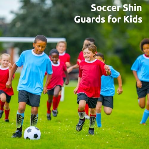 Shin Guards Soccer Youth Kids - Shin Guard for Toddler Boys Girls Teenagers 2-18 Years Old with Ankle Sleeves Protection - Football Shin Pads Equipment with Adjustable Strap - color: Green, size: Medium
