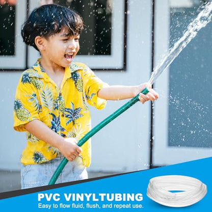 PATIKIL 1pcs Plastic Tubing, 25mm x 30mm x 5M Vinyl Tubing Clear Tube with Hose Clamps, Soft Hose Line Pipe for Multipurpose Industrial Vinyl Aquarium - size: 25mm x 30mm x 5M