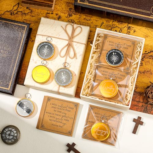 Kingdder 36 Sets Christian Compass Bulk Religious Gifts - color: Gold