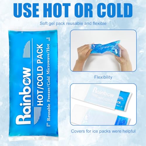 Soft Ice Packs Reusable Gel Pack 2, Hot and Cold Gel Ice Packs for Injuries, Headaches, Joint Pain Relief, Comfort Ice Pack Flexible Therapy on Neck, Ankle, Knee, Leg, Shoulder, Elbow, Wrist, Feet - color: 9.8" X 4.3" - 2 Ice Packs