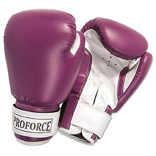 ProForce Unisex Leatherette Boxing Gloves - color: Purple/White, size: 12 oz.