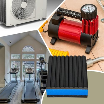 2" X 2" X 7/8" Anti Vibration Pads Sound Isolation Rubber Ribbed with EVA Center for Heavy Duty EVA Mechanical, HVAC, Air Compressor, Air Conditioner, Washer and Dryer, Treadmills Anti-Vibration Pads