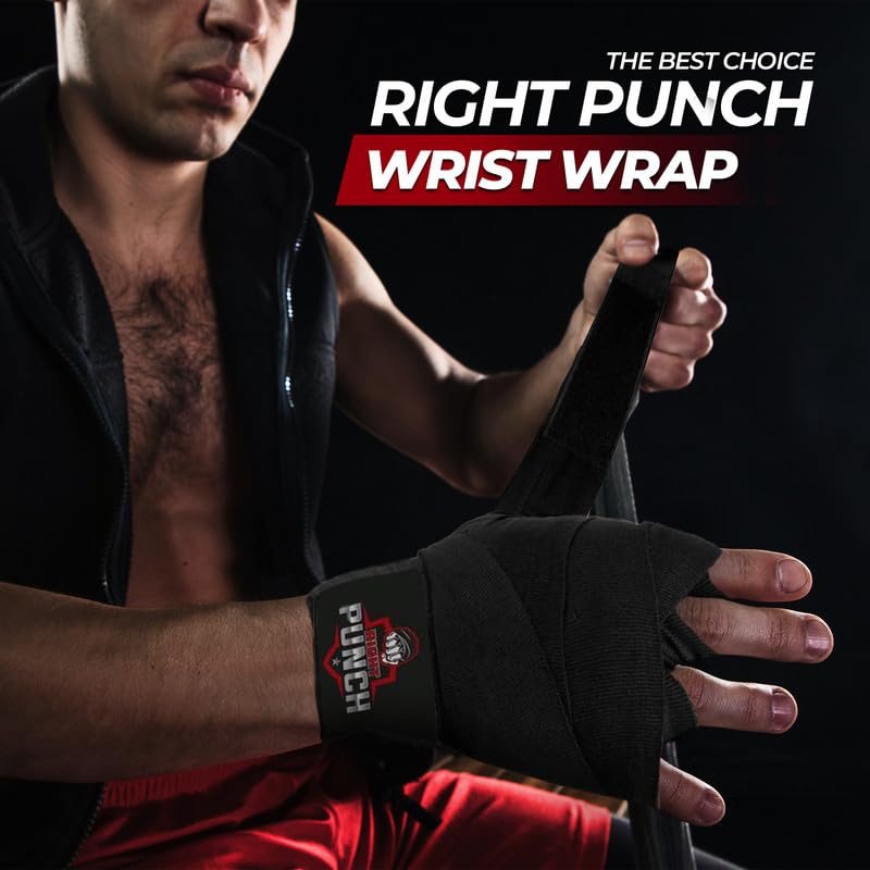 ProShield Boxing Wraps| 180-Inch Bandages| Boxing Hand Wraps Protection for Muay Thai MMA and Kickboxing - color: Black, size: 157"