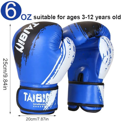 2-in-1 Boxing Gloves and Punching Mitts Set for Kids Youth,6 oz Kids Boxing Gloves and Boxing Pads,Boxing Training Equipment for Punching Bag,Kickboxing,Gift for Boys and Girls - color: black