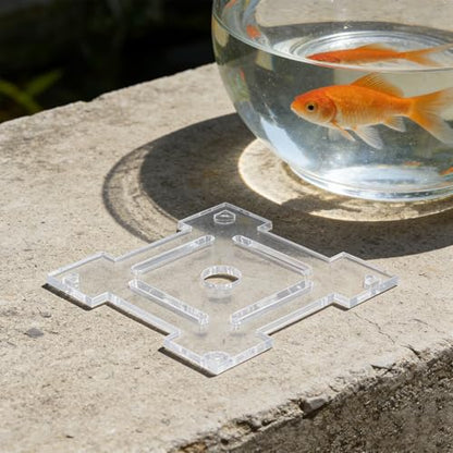 Clear Acrylic Fish Tank Lid with Feeding Holes, Multi-Slots and Corner Guards - Aquarium Anti-Jumping Top Cover for 4.7''X4.7'' Breeder Terrariums