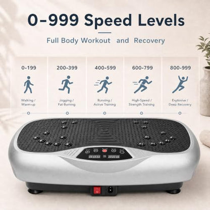 Natini Vibration Plate Exercise Machine - Power Vibrating Plate for Lymphatic Drainage,Whole Body Workout Machine for Women Weight Loss Home Fitness, - style: Silver