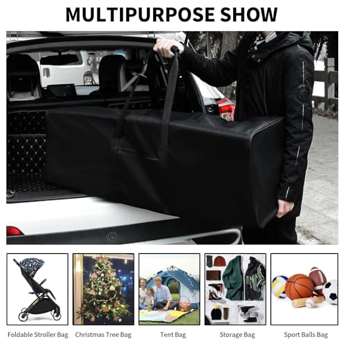 Urbanstand 46 inch Foldable Duffel Lock Zipper Travel Camp, Black | 600D Water-Resistant Ripstop Polyester, Foldable Design, Padded Handle, Holds Tent, Tripod, Fishing Rod & Sports Equipment - color: Black, size: 46 Inch