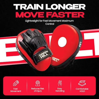 Green Hill Focus Mitts Boxing Pads - color: 5039 RED/BLACK
