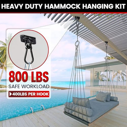 sprookber 304 Stainless Steel Pad Eye Snap Hooks, M6 Heavy Duty Ceiling Hooks, 800 lb Capacity Hammock Swing Hanging kit, Plant Hangers, Marine Hardware Staple Hook Loop with Screws, Set of 8(Black) - size: 2.3 inch, style: Black Rhombus