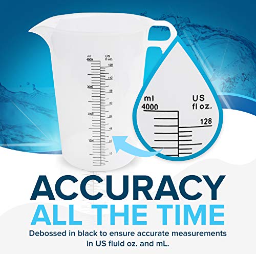 8oz (250 mL) Measuring Pitcher, Plastic, Multipurpose - Great for Chemicals, Oil, Pool and Lawn - Ounce (oz) and Milliliter (mL) Increments (1 cup) - size: 8oz