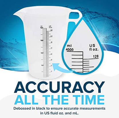 8oz (250 mL) Measuring Pitcher, Plastic, Multipurpose - Great for Chemicals, Oil, Pool and Lawn - Ounce (oz) and Milliliter (mL) Increments (1 cup) - size: 8oz