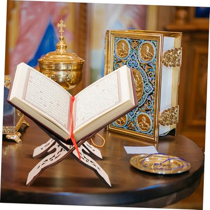 VILLCASE Wooden Reading Stand for Desk Multi-Functional Bible Book Holder Creative Design Space-Saving for Home Office Library Temple and Buddhist Hall Reading - color: Picture 1